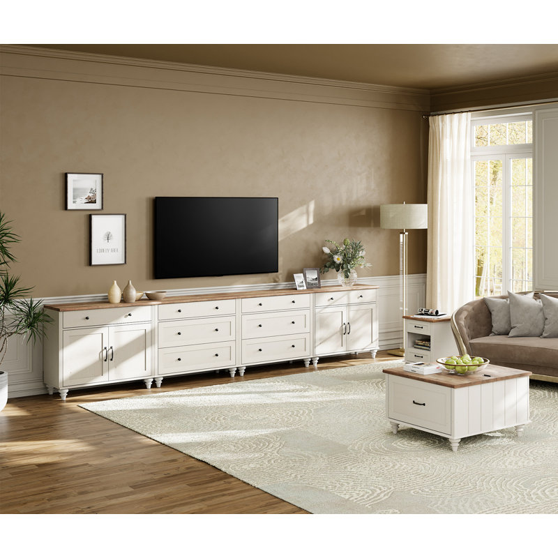 Alcott Hill TV Stand For Tvs Up To 105 Inch Wood TV Console Table For 65 100 Inch TV Entertainment Center With Door Drawer Kitchen Sideboard Buffet Cabinet For Dining Room Off